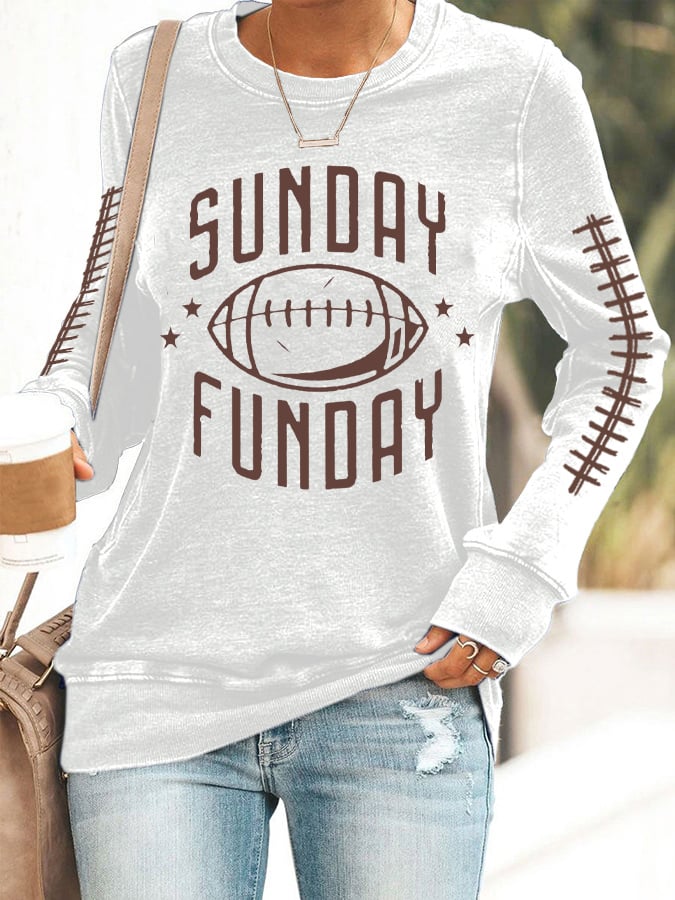 š„Buy 2 Get 5% Offš„Women's Sunday Funday Football Fans Gameday Casual Sweatshirt