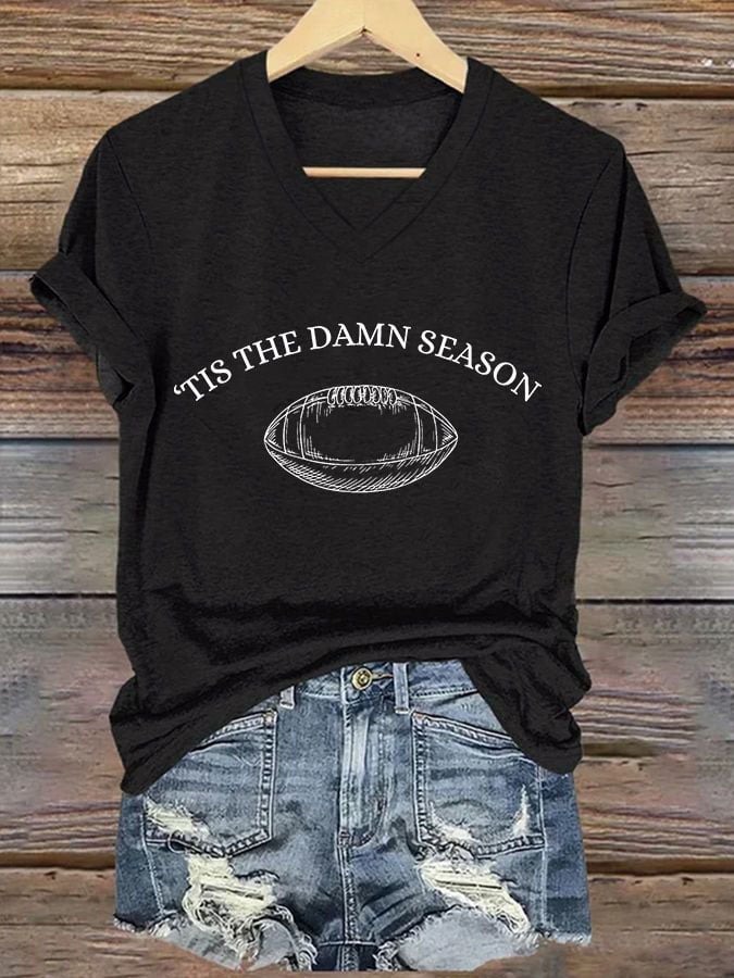 š„Buy 2 Get 5% Offš„Women's Tis The Damn Season Printed Casual V-Neck T-Shirt