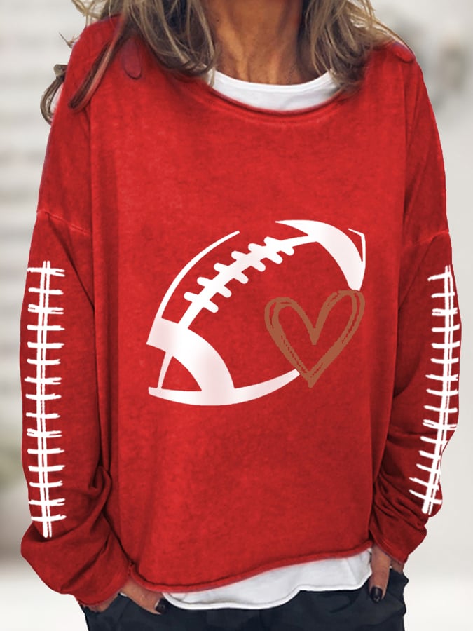 š„Buy 2 Get 5% Offš„Women's Football Love Casual Long-Sleeve T-Shirt