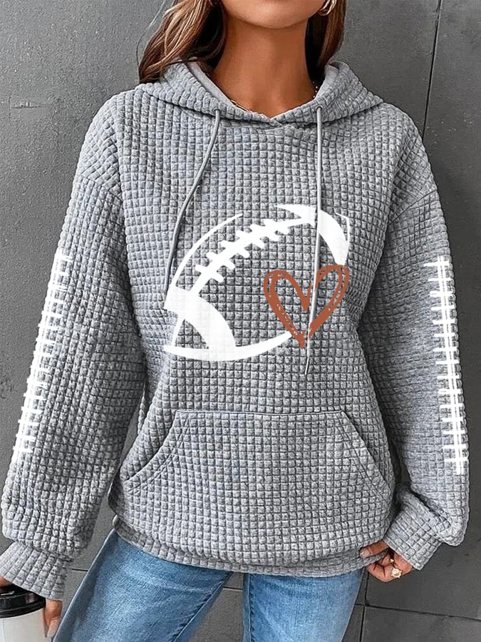 š„Buy 2 Get 5% Offš„Women's Football Lover Casual Waffle Hoodie