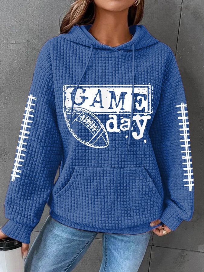 š„Buy 2 Get 5% Offš„Women's Football Fans Lovers Gameday Casual Waffle Hoodie