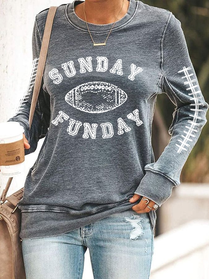 š„Buy 2 Get 5% Offš„Women's Sunday Funday Football Fans Lovers Gameday Casual Sweatshirt