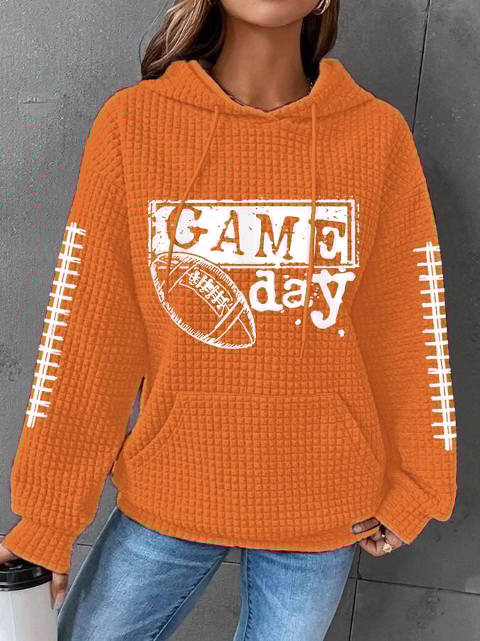 š„Buy 2 Get 5% Offš„Women's Football Fans Lovers Gameday Casual Waffle Hoodie