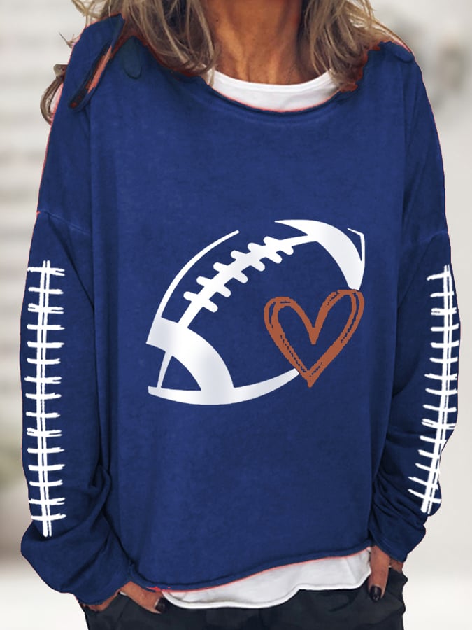 š„Buy 2 Get 5% Offš„Women's Football Love Casual Long-Sleeve T-Shirt