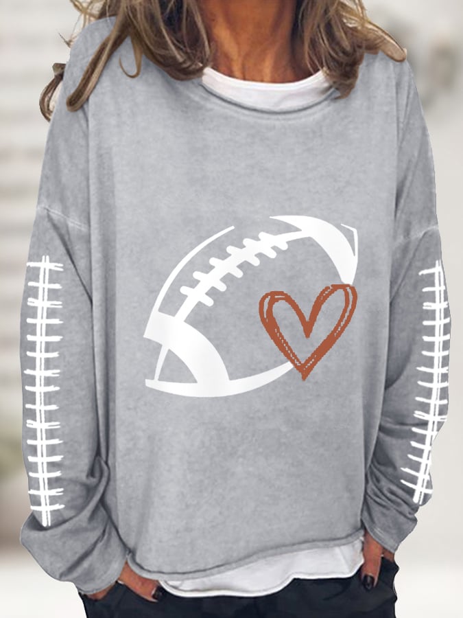š„Buy 2 Get 5% Offš„Women's Football Love Casual Long-Sleeve T-Shirt