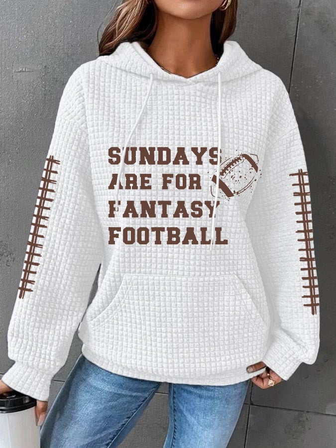š„Buy 2 Get 5% Offš„Women's Sunday Are For Fantasy Football Gameday Casual Waffle Hoodie