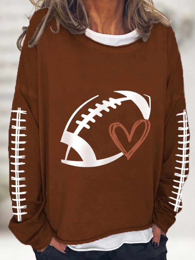 š„Buy 2 Get 5% Offš„Women's Football Love Casual Long-Sleeve T-Shirt