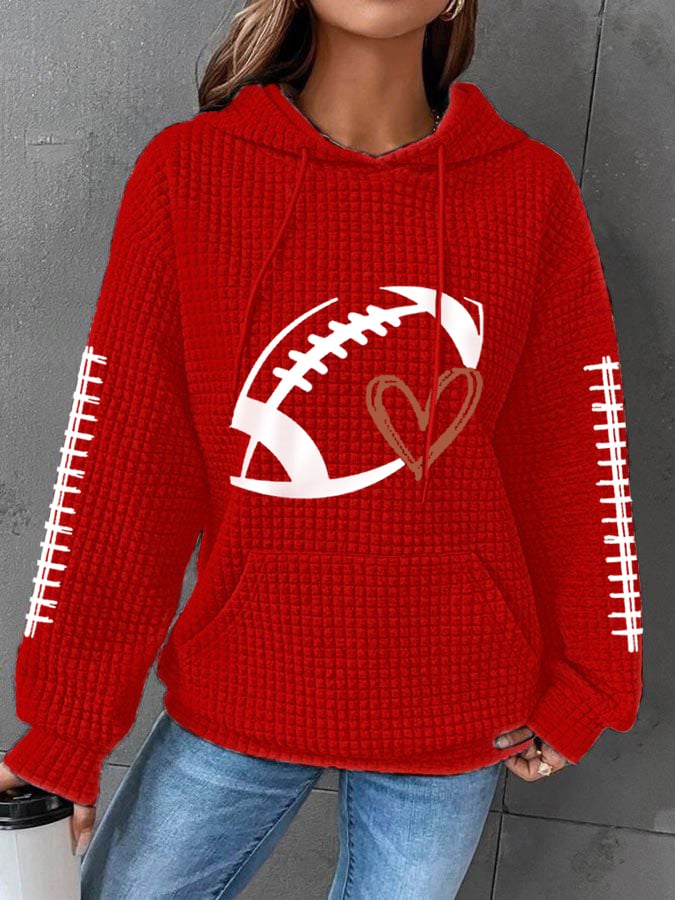 š„Buy 2 Get 5% Offš„Women's Football Lover Casual Waffle Hoodie