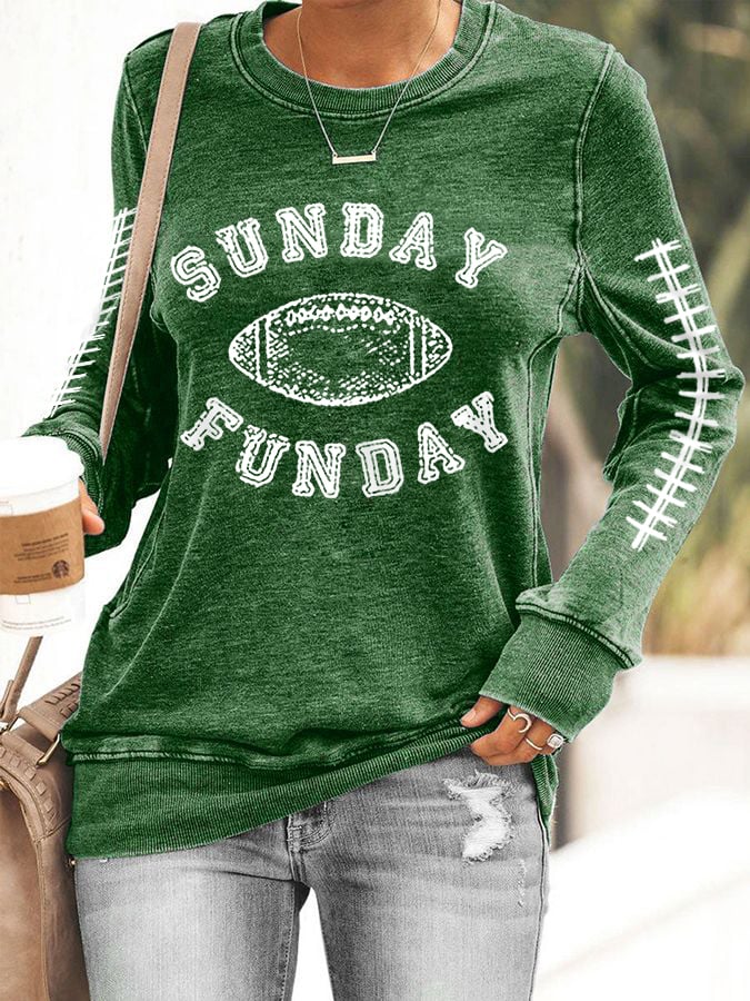 š„Buy 2 Get 5% Offš„Women's Sunday Funday Football Fans Lovers Gameday Casual Sweatshirt