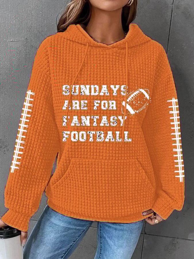 š„Buy 2 Get 5% Offš„Women's Sunday Are For Fantasy Football Gameday Casual Waffle Hoodie