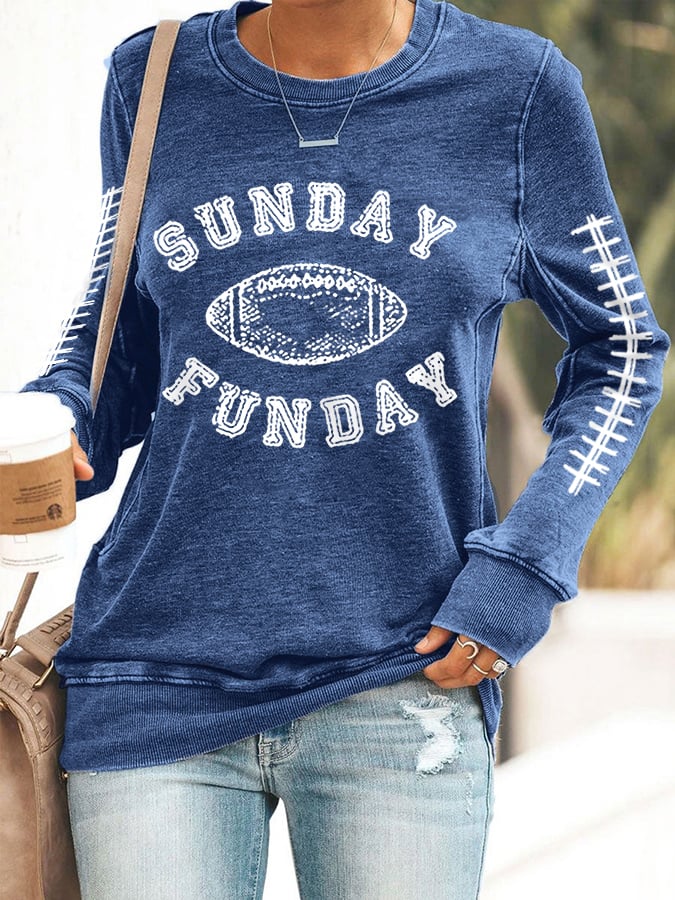 š„Buy 2 Get 5% Offš„Women's Sunday Funday Football Fans Lovers Gameday Casual Sweatshirt