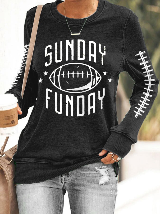 š„Buy 2 Get 5% Offš„Women's Sunday Funday Football Fans Gameday Casual Sweatshirt