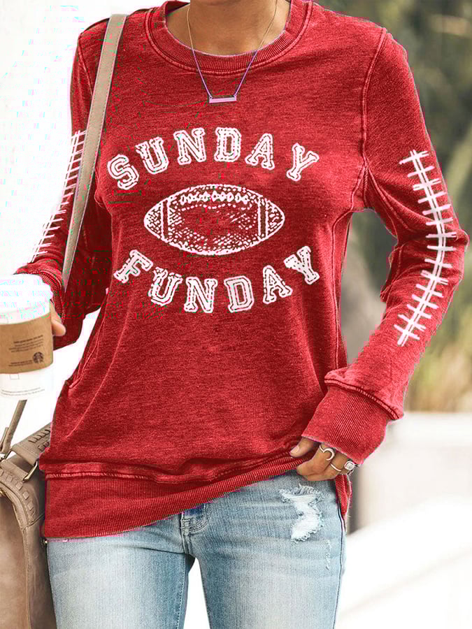 š„Buy 2 Get 5% Offš„Women's Sunday Funday Football Fans Lovers Gameday Casual Sweatshirt