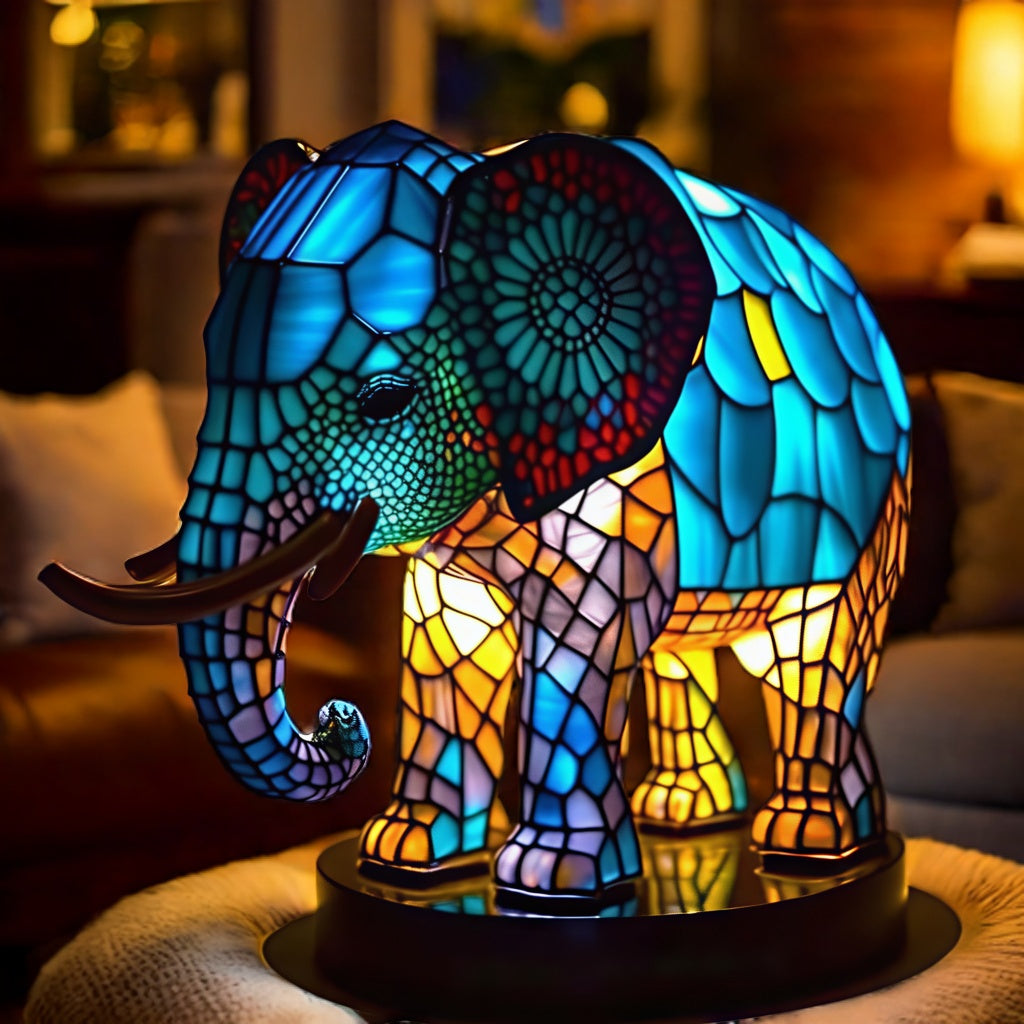 Elephant Resin Art Lamp