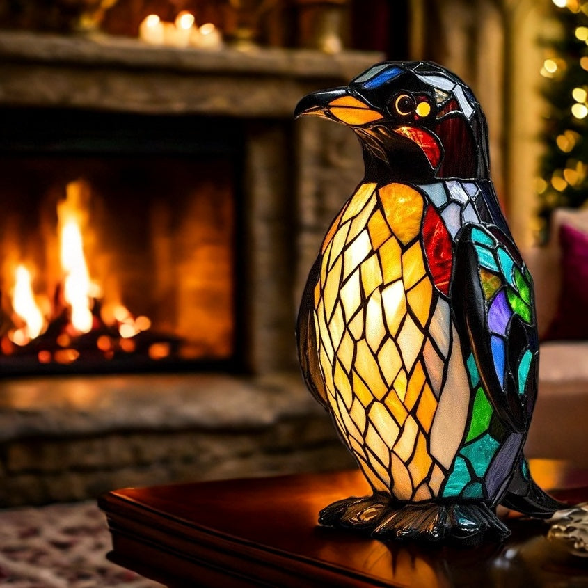 Penguin Resin Art Lamp