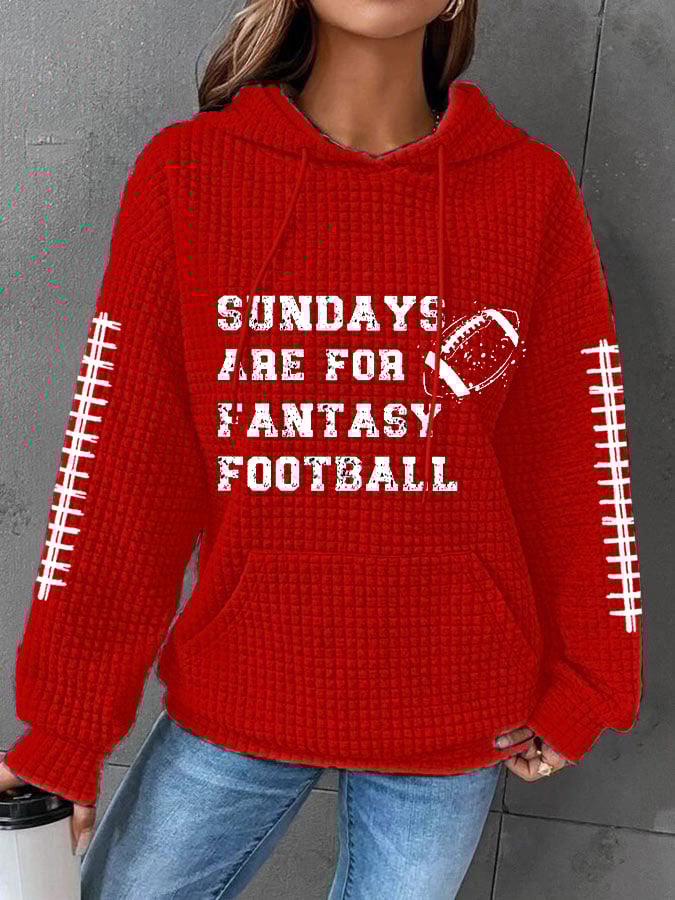 š„Buy 2 Get 5% Offš„Women's Sunday Are For Fantasy Football Gameday Casual Waffle Hoodie
