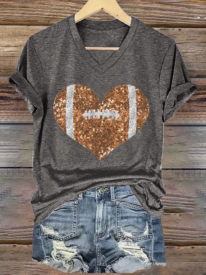 š„Buy 2 Get 5% Offš„Women's Sequined Football Print Casual T-Shirt