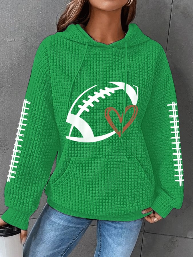 š„Buy 2 Get 5% Offš„Women's Football Lover Casual Waffle Hoodie