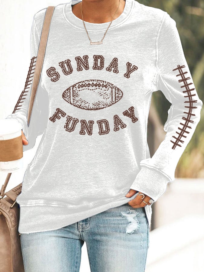 š„Buy 2 Get 5% Offš„Women's Sunday Funday Football Fans Lovers Gameday Casual Sweatshirt