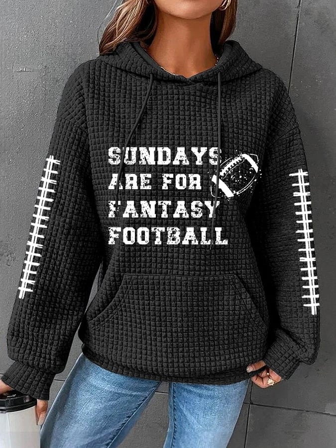š„Buy 2 Get 5% Offš„Women's Sunday Are For Fantasy Football Gameday Casual Waffle Hoodie