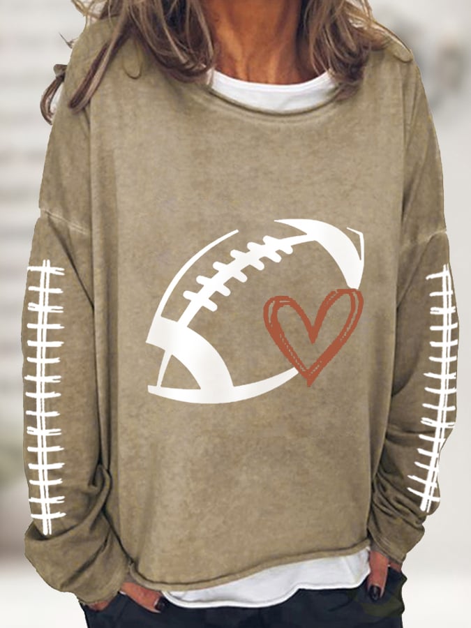 š„Buy 2 Get 5% Offš„Women's Football Love Casual Long-Sleeve T-Shirt