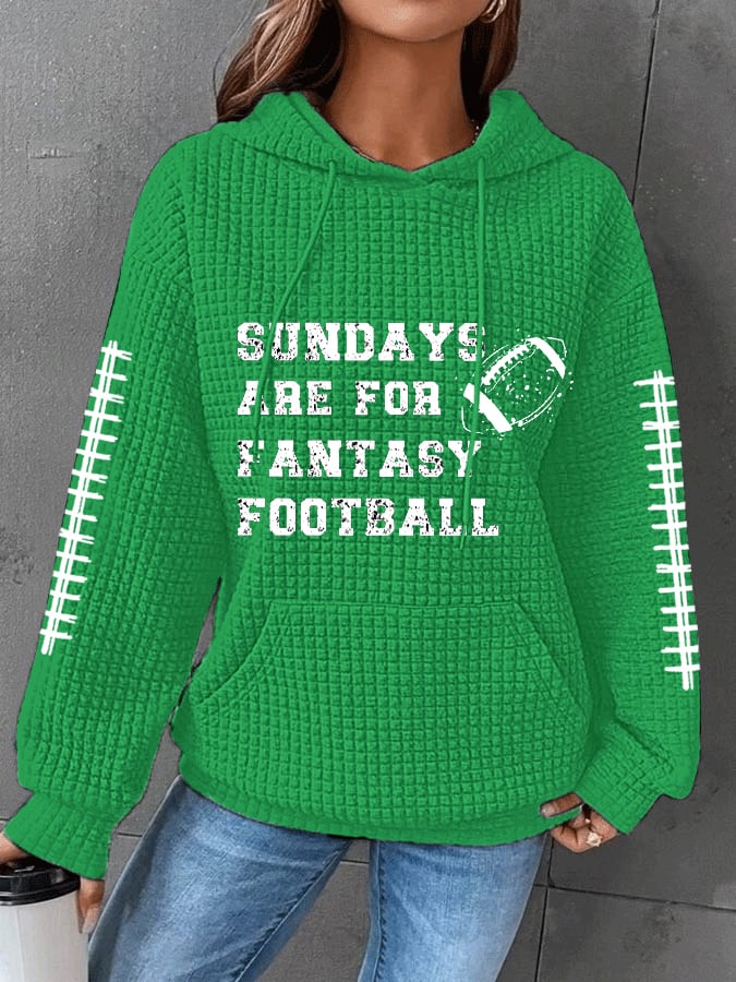 š„Buy 2 Get 5% Offš„Women's Sunday Are For Fantasy Football Gameday Casual Waffle Hoodie