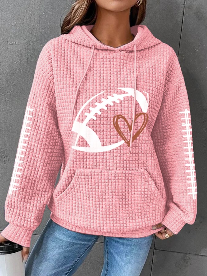 š„Buy 2 Get 5% Offš„Women's Football Lover Casual Waffle Hoodie