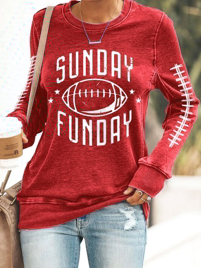 š„Buy 2 Get 5% Offš„Women's Sunday Funday Football Fans Gameday Casual Sweatshirt