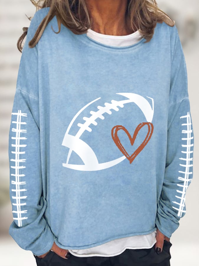 š„Buy 2 Get 5% Offš„Women's Football Love Casual Long-Sleeve T-Shirt