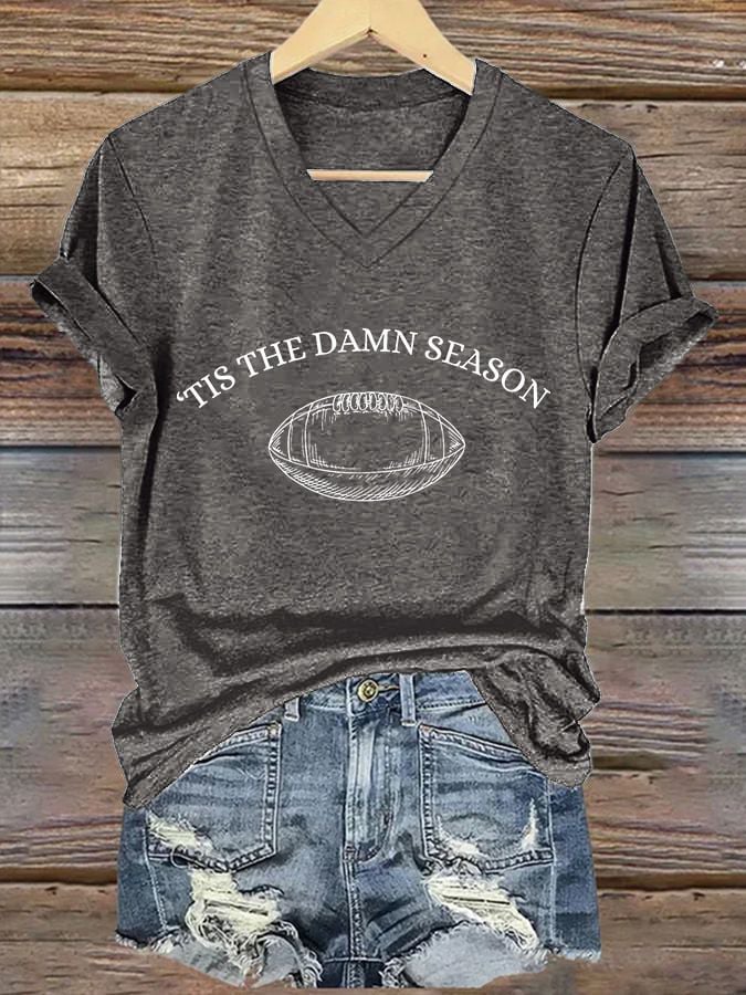š„Buy 2 Get 5% Offš„Women's Tis The Damn Season Printed Casual V-Neck T-Shirt