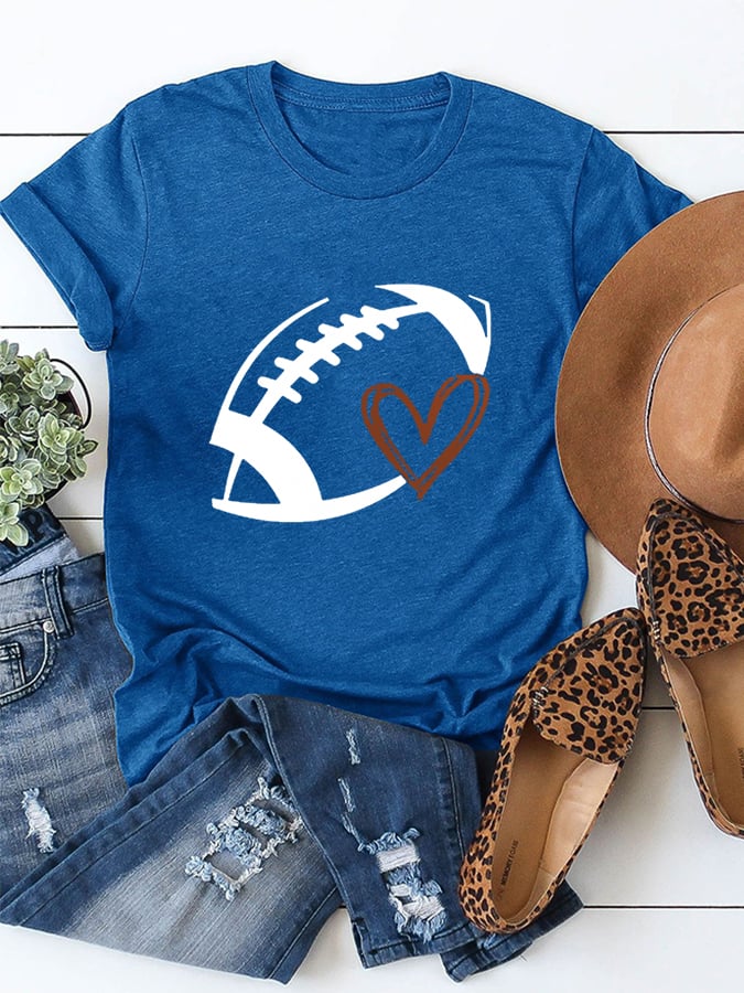 š„Buy 2 Get 5% Offš„Women's Football Love Cotton Tee