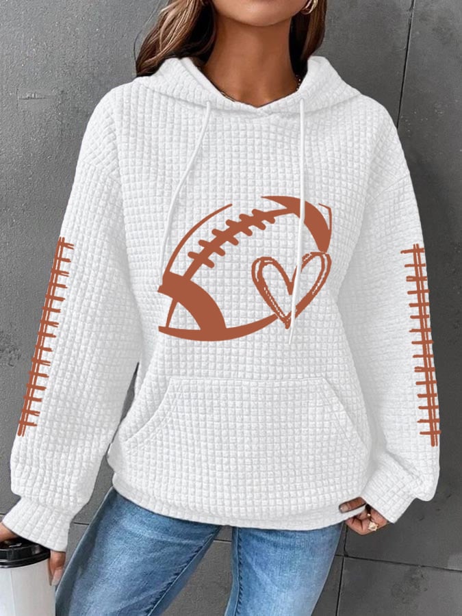 š„Buy 2 Get 5% Offš„Women's Football Lover Casual Waffle Hoodie