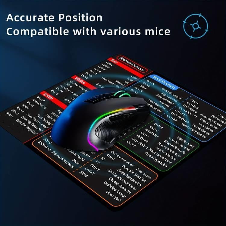 💖Large Size Mouse Pad With Creative Office Shortcuts For Word/Excel/PowerPoint