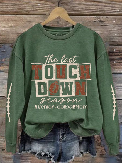 🔥Buy 2 Get 5% Off🔥Women's The Last Touchdown Season Print Round Neck Sweatshirt