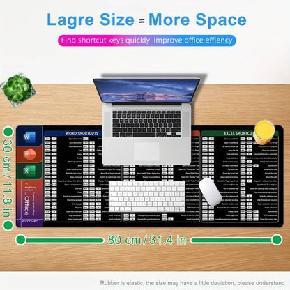 💖Large Size Mouse Pad With Creative Office Shortcuts For Word/Excel/PowerPoint