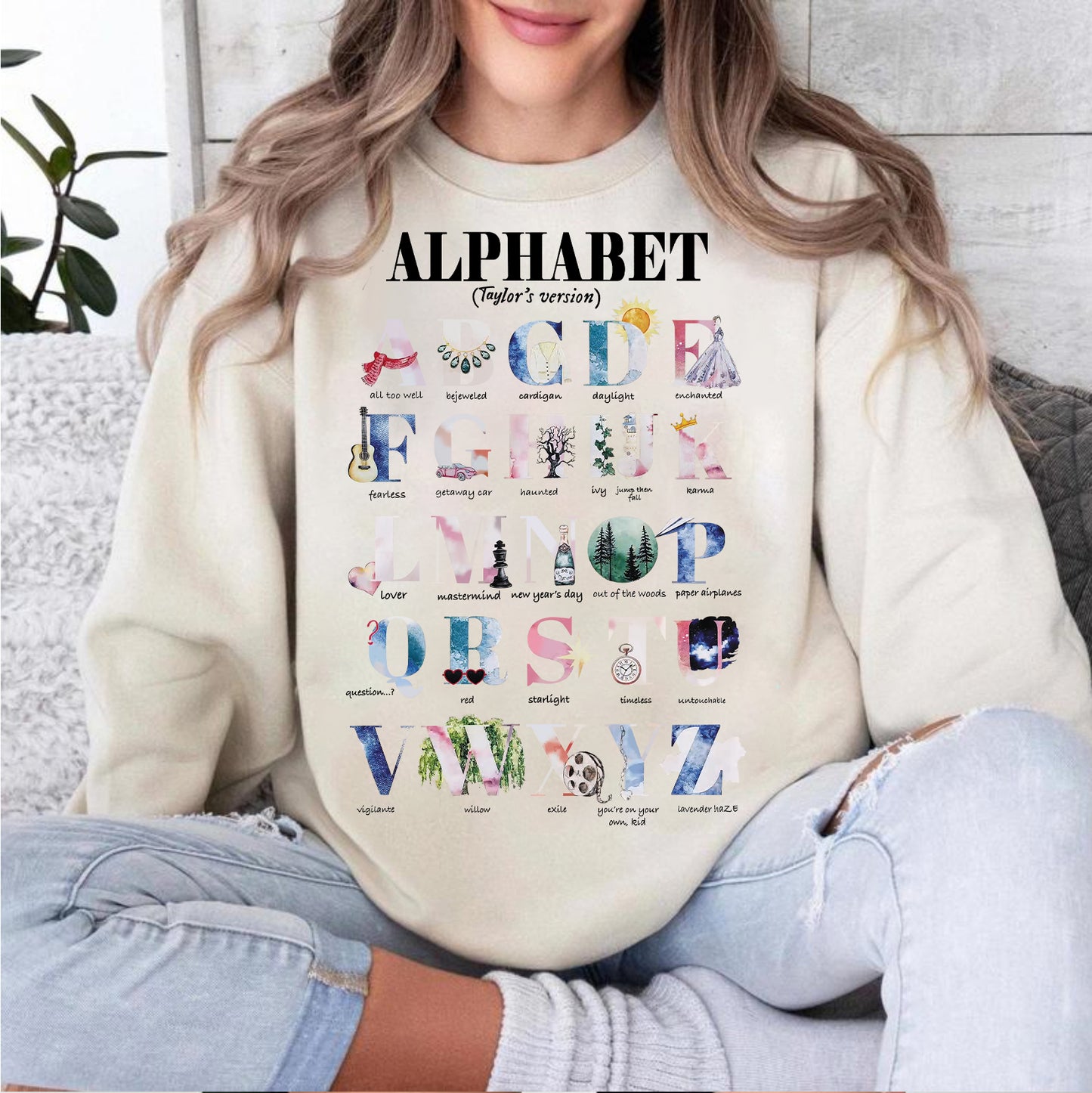 Swiftie Alphabet TayL Version Graphic Back To School TShirt