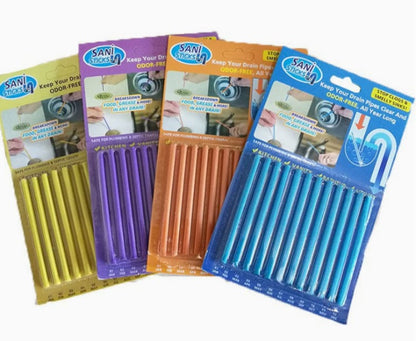 🔥12/set Pipe Cleaning Sticks Oil Decontamination Kitchen Toilet Bathtub Drain Cleaneer.